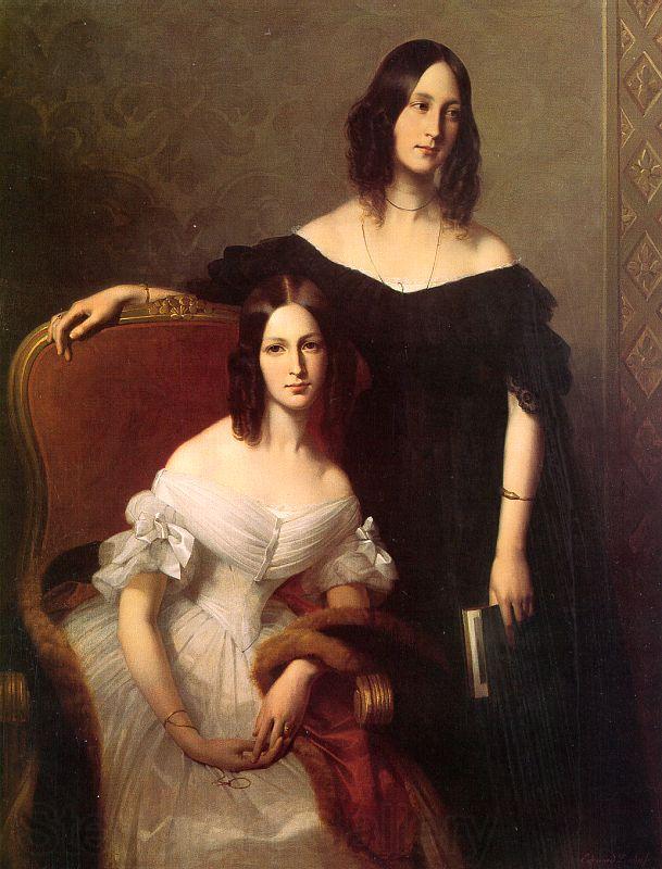 Louis-Edouard Dubufe Portrait of Two Sisters Norge oil painting art